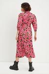 Dorothy Perkins Petite Pink And Green Floral Midi Shirt Dress thumbnail 3