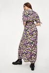 Dorothy Perkins Tall Purple And Yellow Daisy Ruched Midaxi thumbnail 3