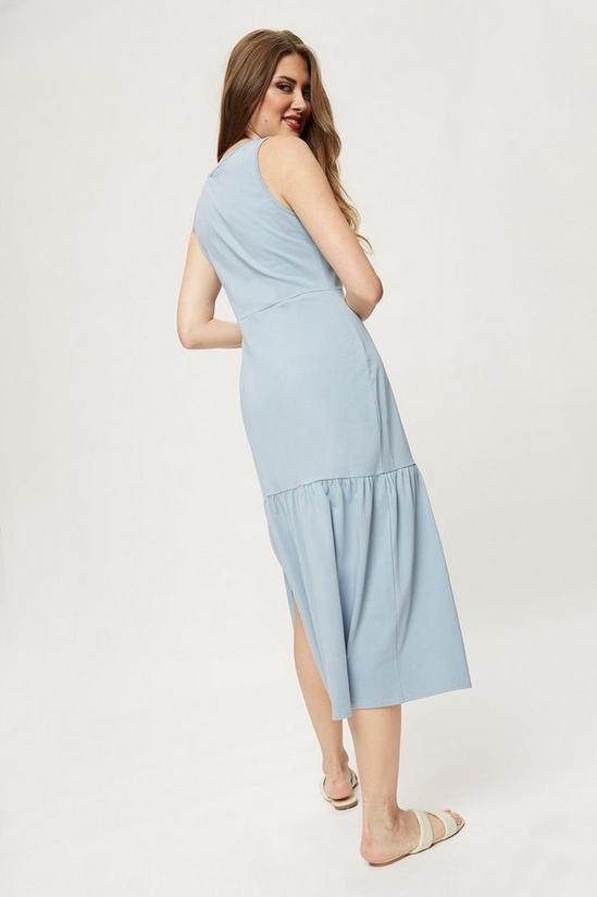Dorothy Perkins Blue Cotton Tiered Strappy Midi Dress 3