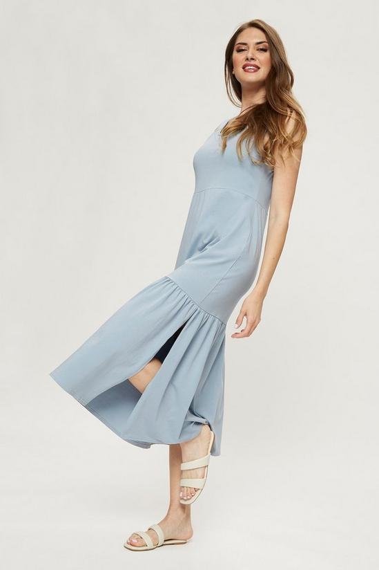 Dorothy Perkins Blue Cotton Tiered Strappy Midi Dress 4