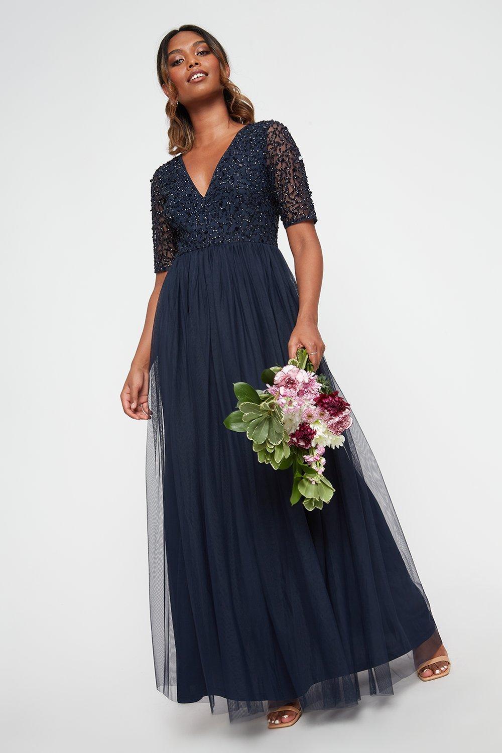 Dorothy perkins navy outlet bridesmaid dress