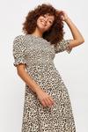 Dorothy Perkins Leopard Shirred Puff Sleeve Midaxi Dress thumbnail 1