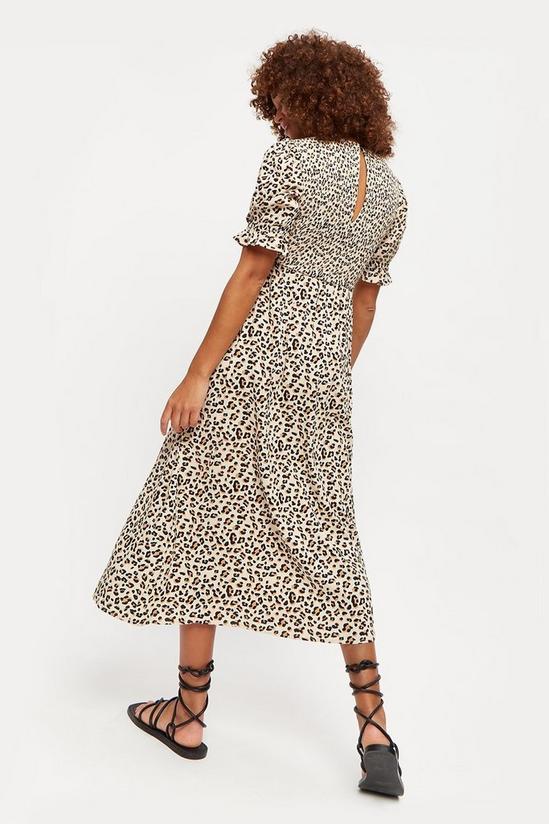 Dorothy Perkins Leopard Shirred Puff Sleeve Midaxi Dress 3