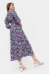 Dorothy Perkins Purple Floral Shirred Midaxi Dress thumbnail 3