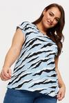 Dorothy Perkins Curve Roll Sleeve Jersey T-shirt Zebra thumbnail 1