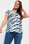 Dorothy Perkins Curve Roll Sleeve Jersey T-shirt Zebra thumbnail 2