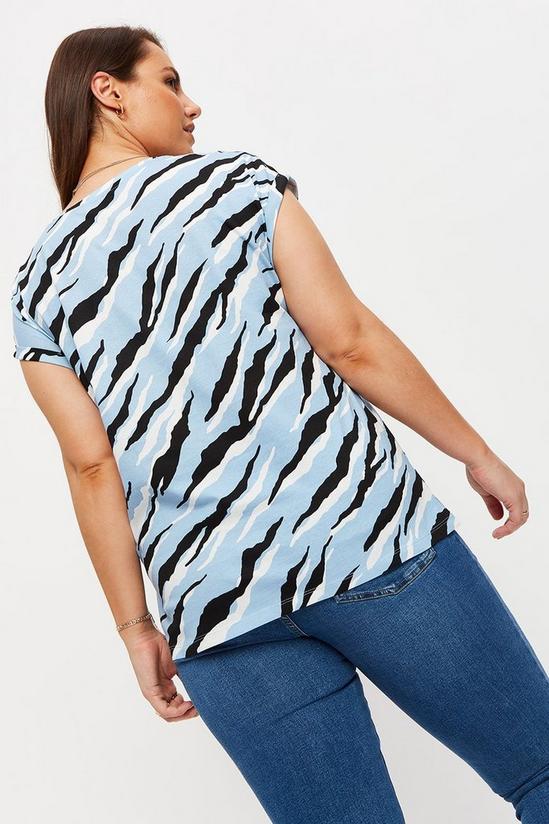 Dorothy Perkins Curve Roll Sleeve Jersey T-shirt Zebra 3