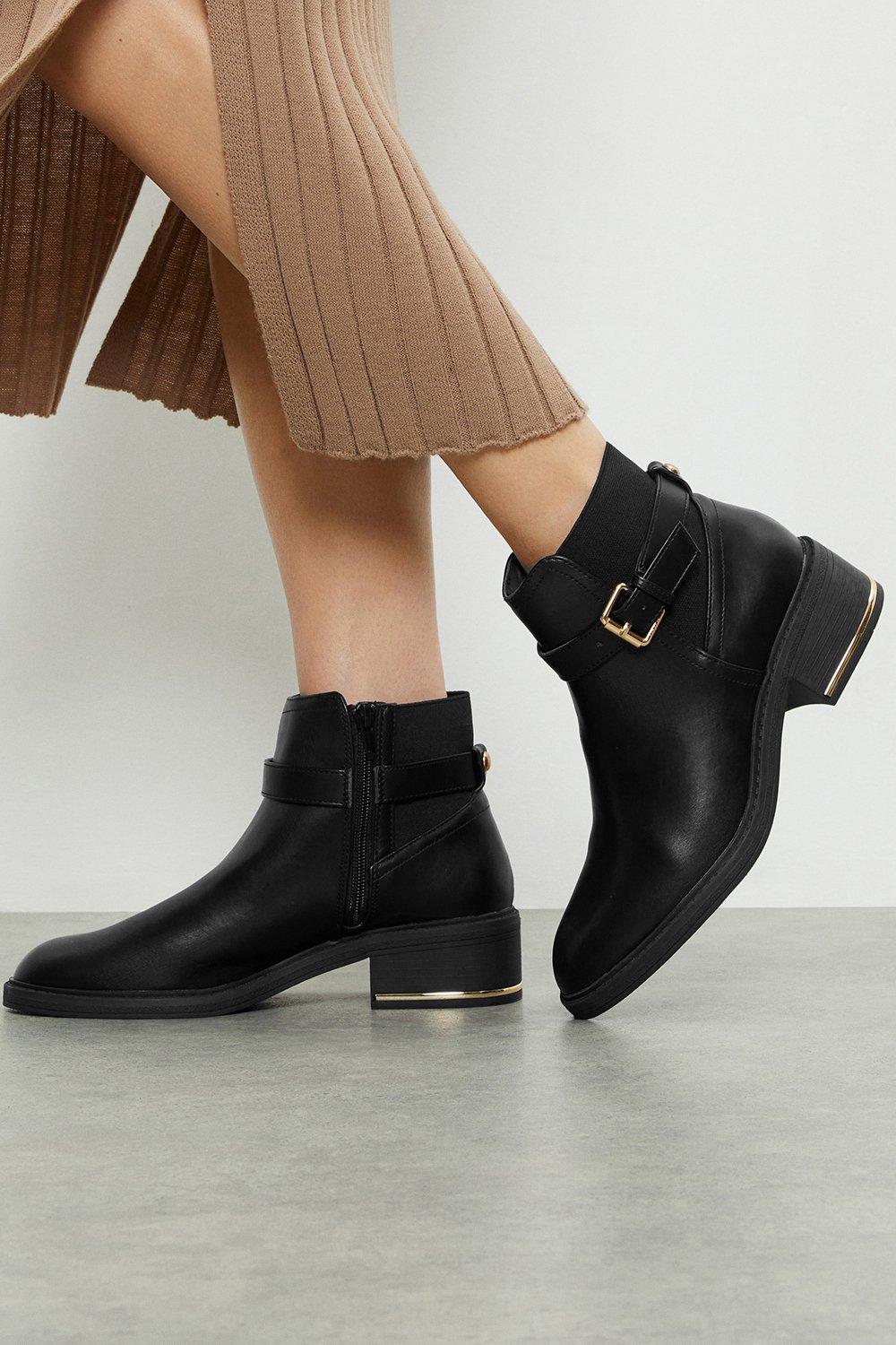 Ankle boots clearance with buckle detail