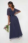 Dorothy Perkins Navy  Sleeved Chiffon Maxi Dress thumbnail 3