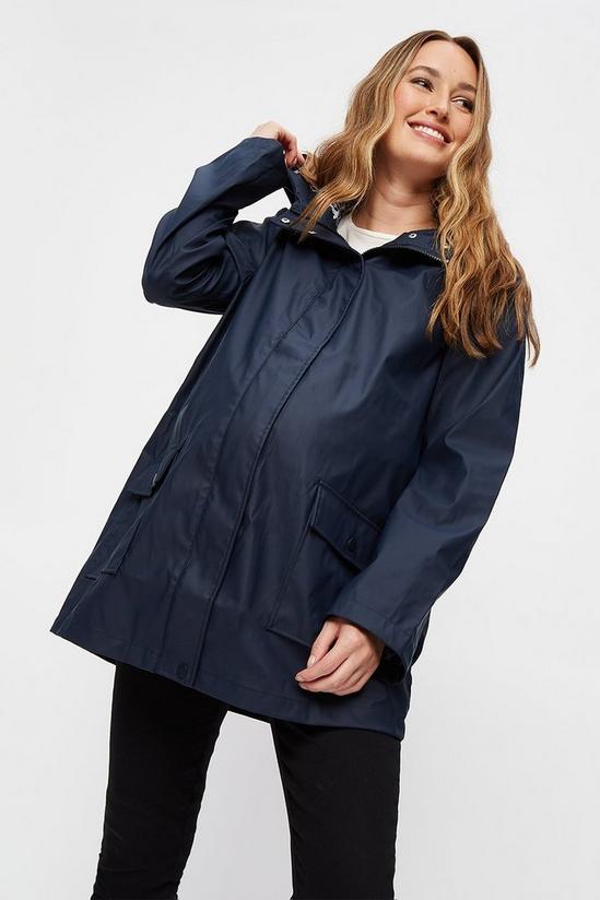 Dorothy Perkins Maternity Navy Rain Coat 2