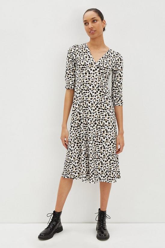 Dorothy Perkins Ivory Leopard Print Soft Touch Midi Dress 1