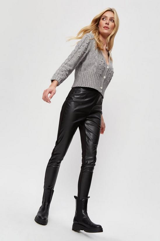 Dorothy Perkins Faux Leather And Ponte Back Legging 1