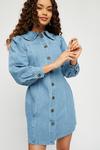 Dorothy Perkins Tall Long Sleeve Button Denim Dress thumbnail 1