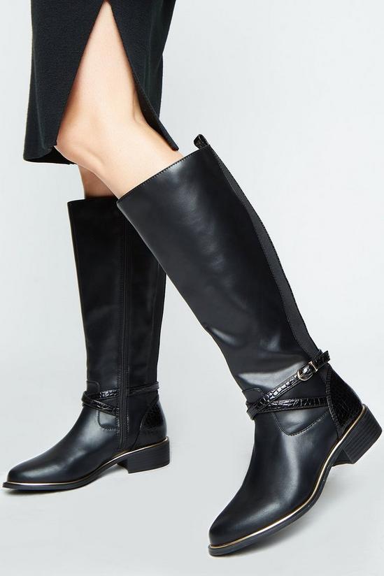 Dorothy Perkins Wide Fit Kennedy Ankle Strap Knee High Boots 1