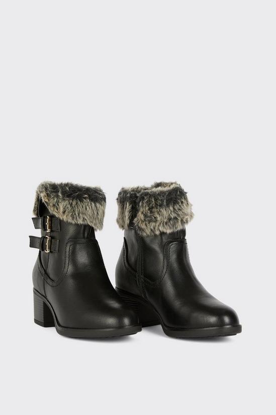 Dorothy Perkins Comfort Wide Fit Marthie Faux Fur Ankle Boots 3