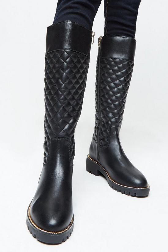 Dorothy Perkins Comfort Wide Fit Kinsley Quilted High Leg Boot 1