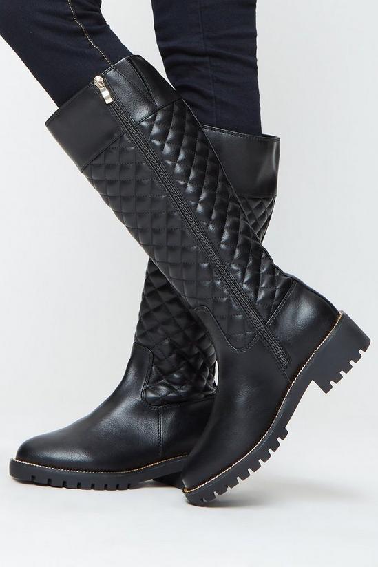 Dorothy Perkins Comfort Wide Fit Kinsley Quilted High Leg Boot 2