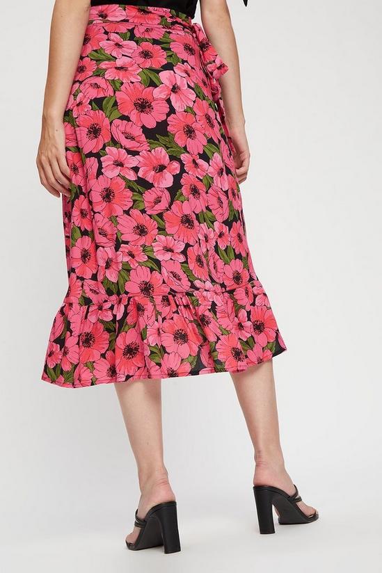 Dorothy Perkins Pink Floral Print Wrap Skirt 3