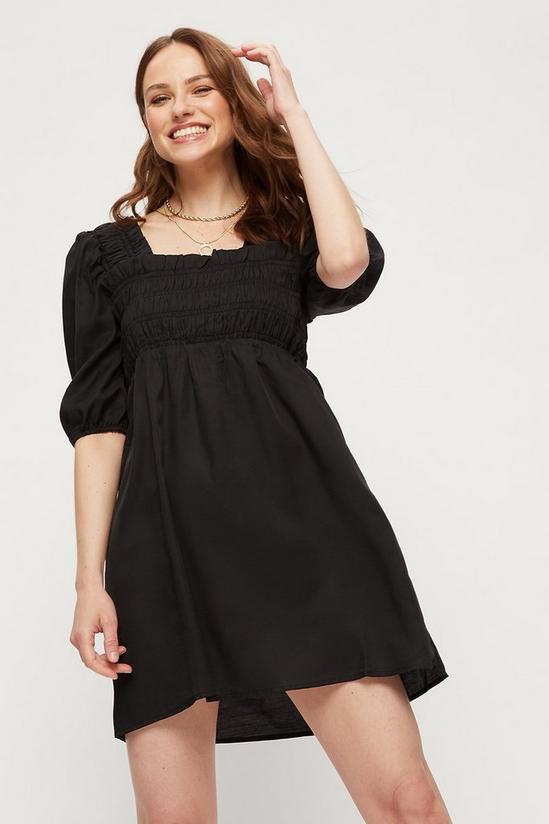 Dorothy Perkins Tall Black Shirred Mini Dress 2