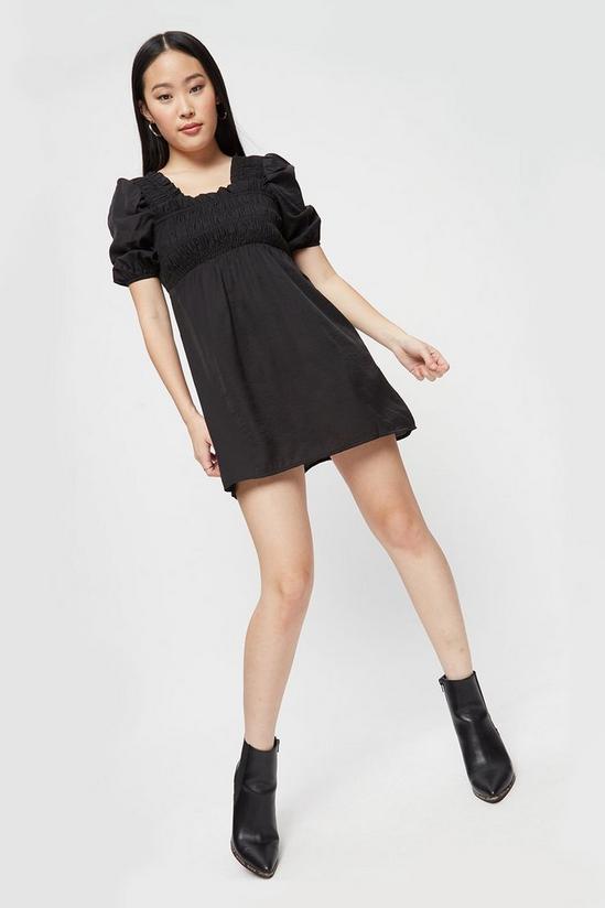 Dorothy Perkins Petite Black Shirred Mini Dress 2