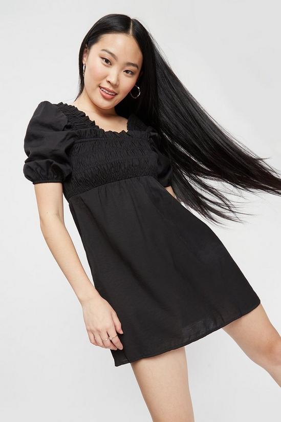 Dorothy Perkins Petite Black Shirred Mini Dress 4