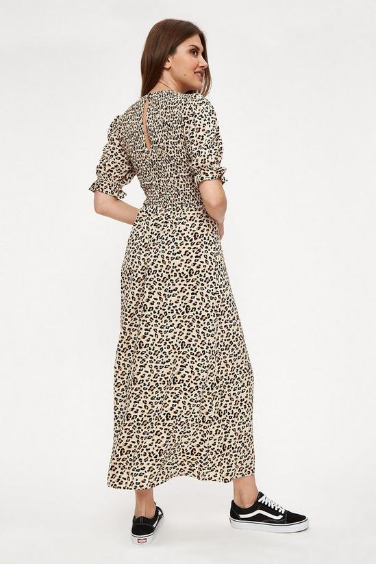 Dorothy Perkins Tall Leopard Print Shirred Body Midi Dress 3