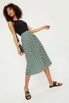 Dorothy Perkins Green Geo Pleated Midi Skirt thumbnail 2