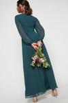 Dorothy Perkins Dark Green Sleeved Chiffon Maxi Dress thumbnail 3
