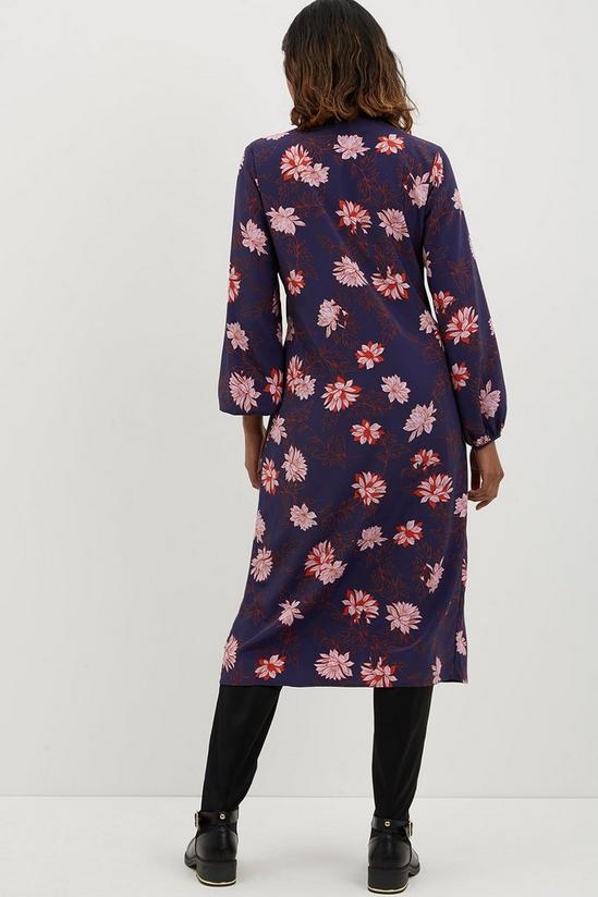 Dorothy Perkins Pink & Navy Floral Shirt Dress Midi 3