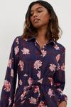 Dorothy Perkins Pink & Navy Floral Shirt Dress Midi thumbnail 4