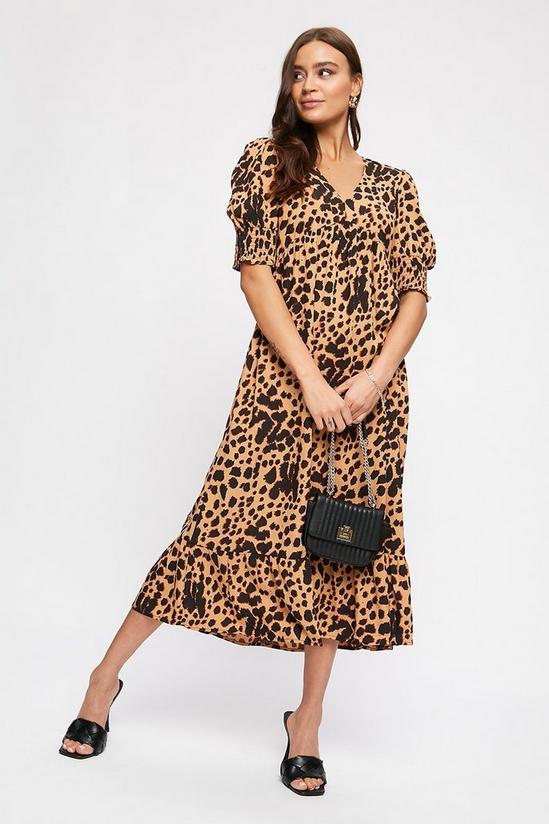 Dorothy Perkins Cheetah Smock Midi Dress 1