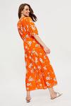 Dorothy Perkins Bright Orange Floral Smock Midi Dress thumbnail 3