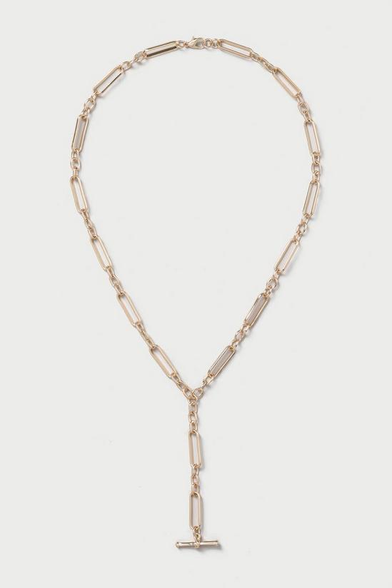 Dorothy Perkins Gold Oval Chain T Bar Necklace 1
