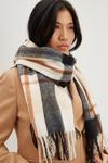 Dorothy Perkins Neutral And Black Large Scale Check Scarf thumbnail 1