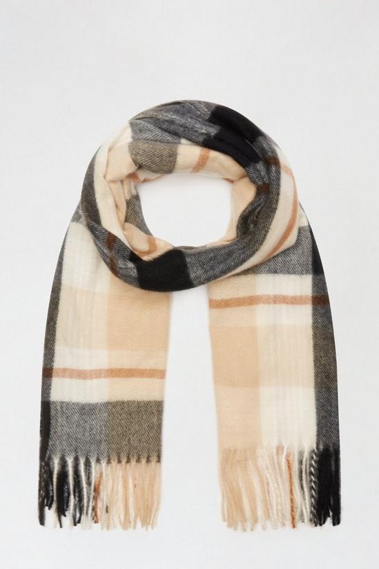 Dorothy Perkins Neutral And Black Large Scale Check Scarf 2