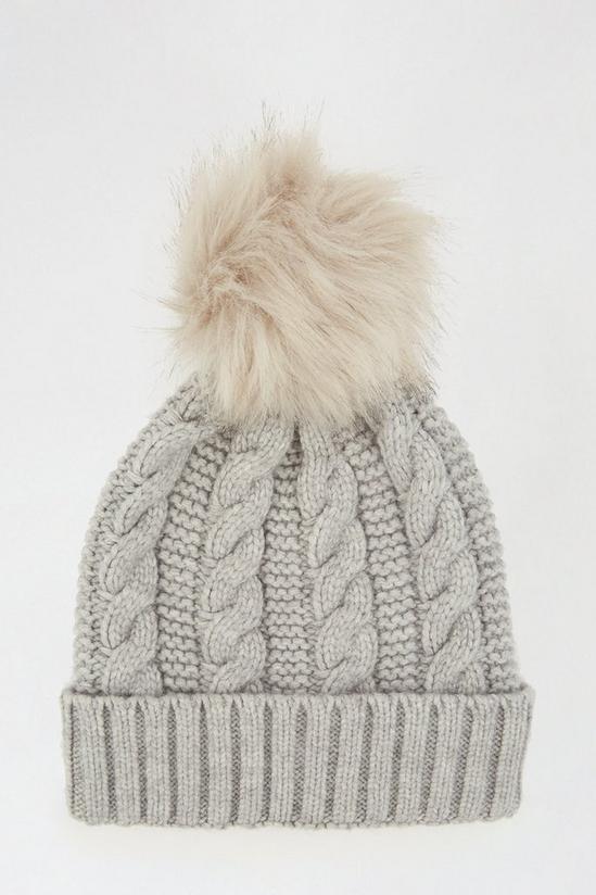 Dorothy Perkins Cable Knit Pom Hat 2