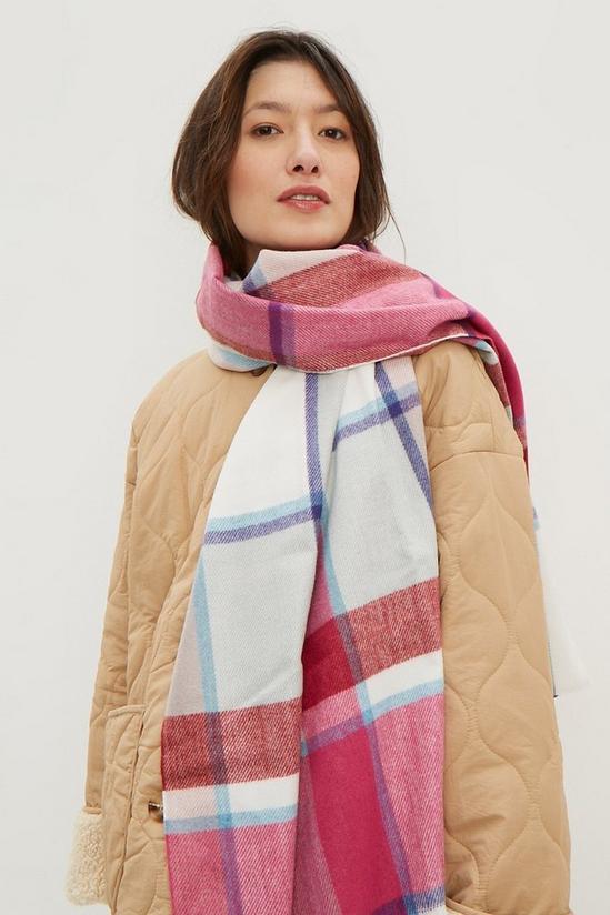Dorothy Perkins Hot Pink And Blue Check Scarf 1