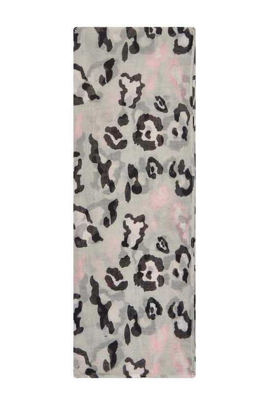 Dorothy Perkins Light Grey And Pink Leopard Scarf 2
