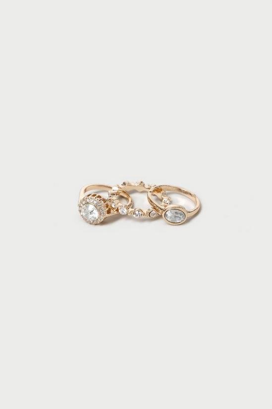 Dorothy Perkins Gold Crystal Statement Ring Pack 1
