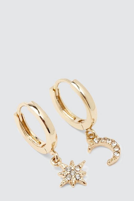 Dorothy Perkins Gold Moon And Star Drop Earrings 1