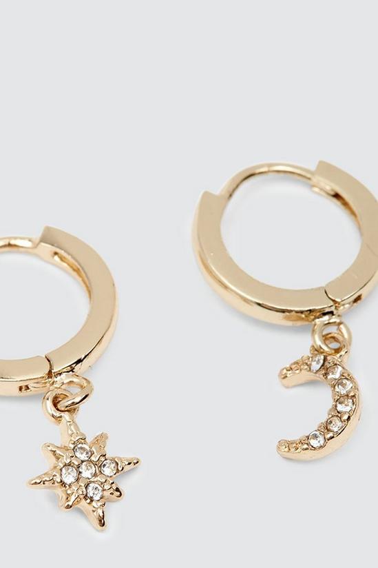 Dorothy Perkins Gold Moon And Star Drop Earrings 3