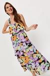 Dorothy Perkins Large Scale Fluro Floral Tiered Midaxi Dress thumbnail 1