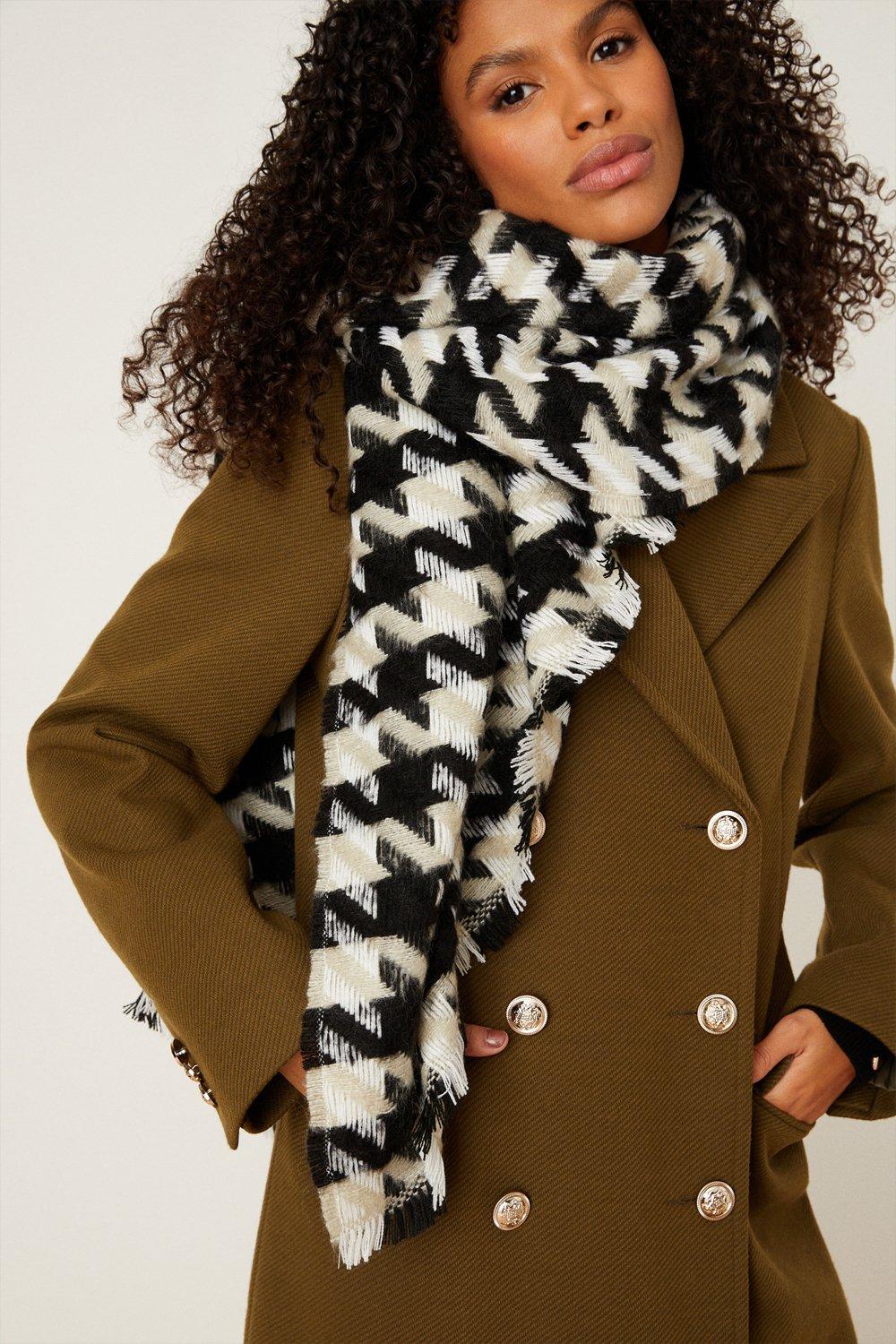 Black and best sale white houndstooth scarf