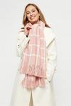 Dorothy Perkins Pink & White Check Blanket Scarf thumbnail 1