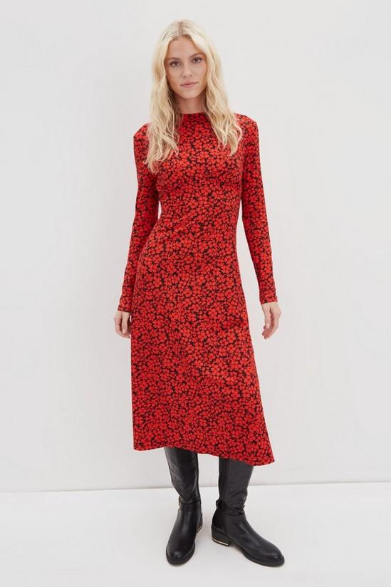 Dorothy Perkins Red Floral Midi Dress 1