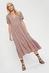 Dorothy Perkins Pink Check Textured Wrap Midi Dress thumbnail 2