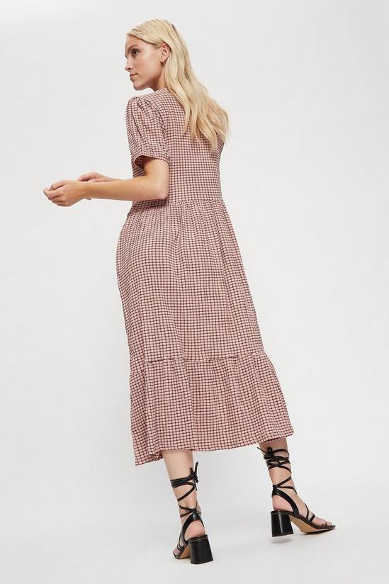 Dorothy Perkins Pink Check Textured Wrap Midi Dress 3