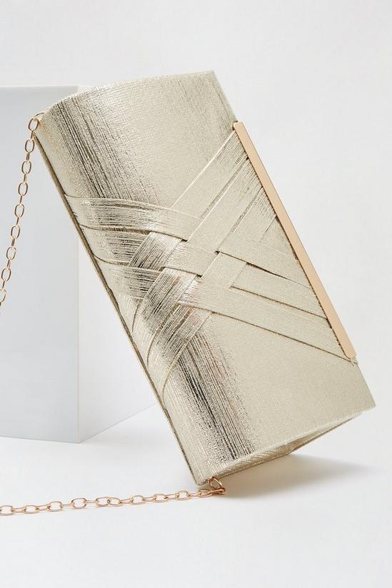 Dorothy Perkins Gold Textured Clutch Bag 3