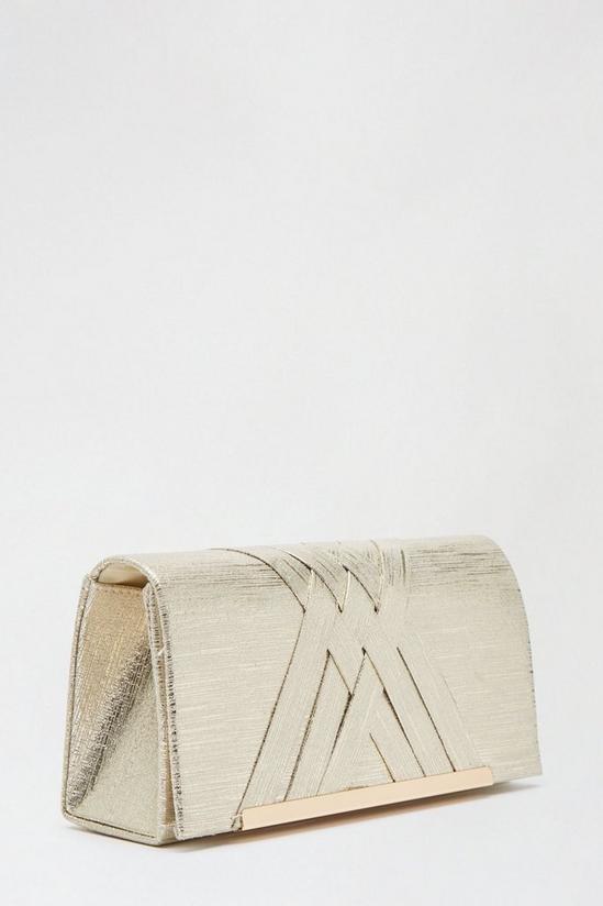 Dorothy Perkins Gold Textured Clutch Bag 4