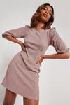 Dorothy Perkins Pink Check Textured Mini Dress thumbnail 1